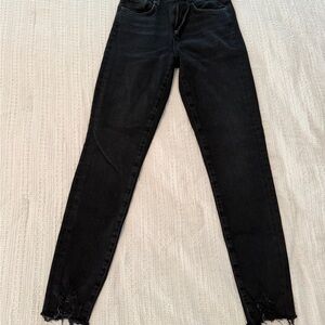 Agolde Women's Distressed Black Skinny Jeans